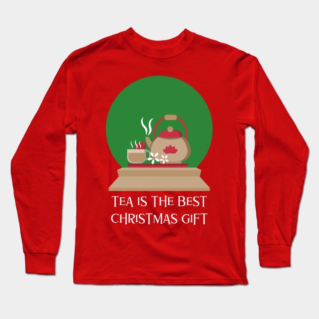 Tea is the best Christmas Gift Long Sleeve T-Shirt by Octeapus